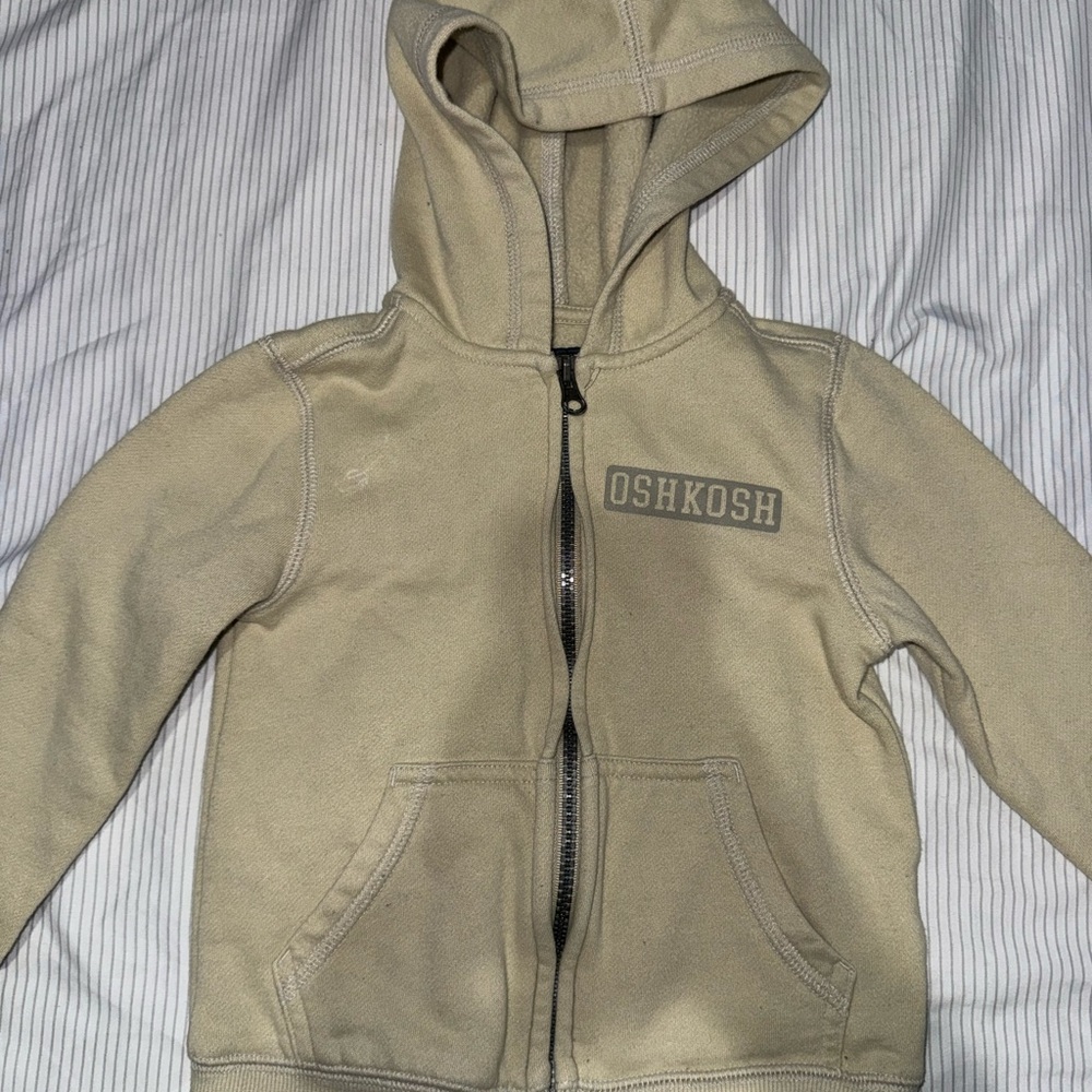 OshKosh B'gosh Tan Kids Hooded Zip Sweatshirt